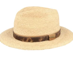 Straw Hat-Stetson Traveller Raffia Beige/Brown Straw Hat -