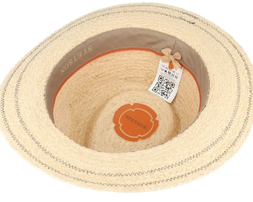 Straw Hat-Stetson Traveller Raffia Beige/Denim Straw Hat -