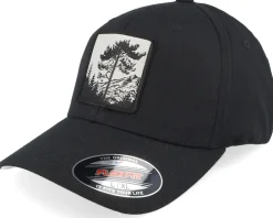 Outlet Hunter Tree Mountain Silhouette Wooly Combed Black Flexfit -
