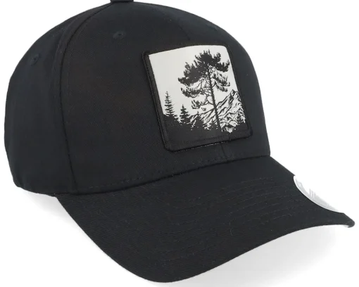 Outlet Hunter Tree Mountain Silhouette Wooly Combed Black Flexfit -