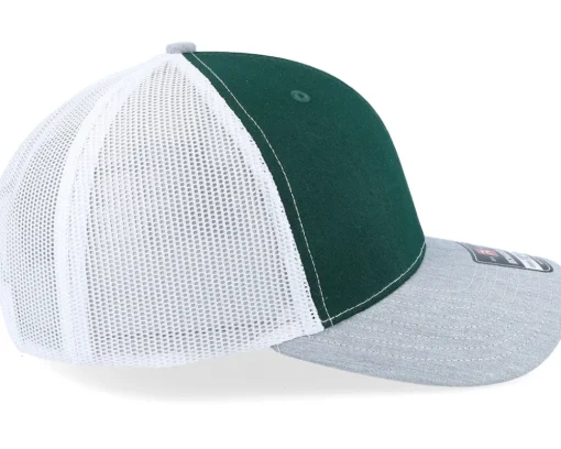 New Richardson 112 Tri Dark /White/Heather Grey Trucker - Green