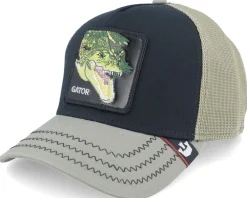 Trucker-Goorin Bros. Tri Gator Tri Tone Black/Olive A-Frame Trucker -