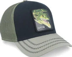 Trucker-Goorin Bros. Tri Gator Tri Tone Black/Olive A-Frame Trucker -