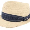 Trilby Hats-Stetson Trilby Raffia Beige Straw Hat -
