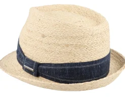 Trilby Hats-Stetson Trilby Raffia Beige Straw Hat -
