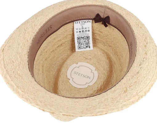 Trilby Hats-Stetson Trilby Raffia Beige Straw Hat -