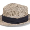 Hot Seeberger Trilby Seagras With Trimming Nature/Black Straw Hat -