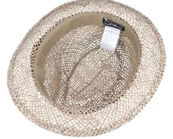 Hot Seeberger Trilby Seagras With Trimming Nature/Black Straw Hat -