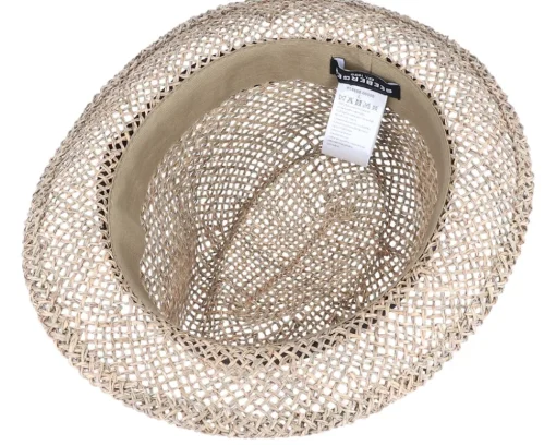 Hot Seeberger Trilby Seagras With Trimming Nature/Black Straw Hat -