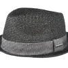 Straw Hat-Stetson Trilby Toyo Black Straw -