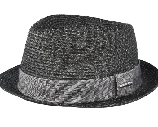 Straw Hat-Stetson Trilby Toyo Black Straw -