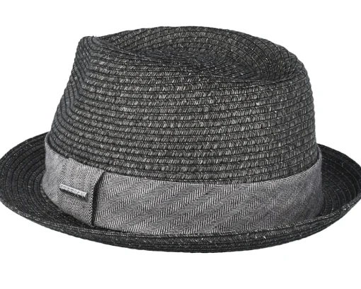 Straw Hat-Stetson Trilby Toyo Black Straw -