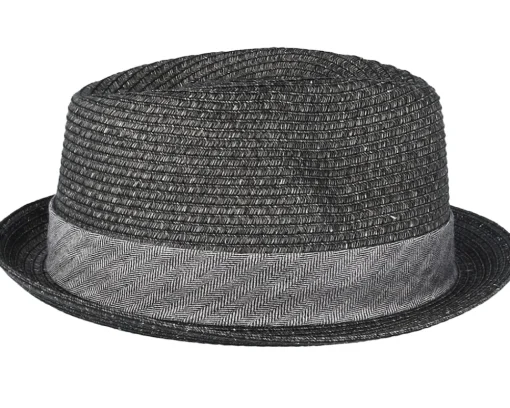Straw Hat-Stetson Trilby Toyo Black Straw -