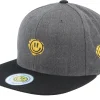 Snapback-Lucid Smile Trippy Smiley Charcoal/Black Snapback -