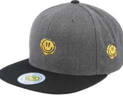 Snapback-Lucid Smile Trippy Smiley Charcoal/Black Snapback -