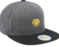 Snapback-Lucid Smile Trippy Smiley Charcoal/Black Snapback -