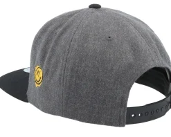 Snapback-Lucid Smile Trippy Smiley Charcoal/Black Snapback -