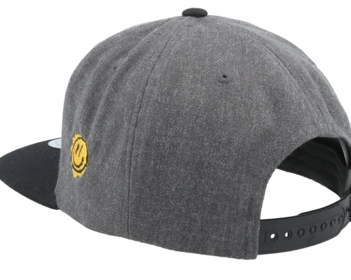 Snapback-Lucid Smile Trippy Smiley Charcoal/Black Snapback -