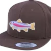 Best Skillfish Trout Applique Patch Brown Snapback -