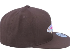 Best Skillfish Trout Applique Patch Brown Snapback -