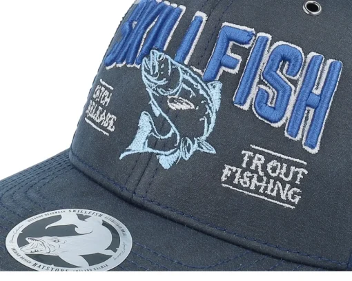 Trucker-Skillfish Trout C&r Logo 3d 112wf Fremont Solid Navy A-Frame Trucker - Blue