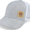 Trucker-John Deere Twill/Mesh Sueded Logo Cap Heather Grey/White Trucker -