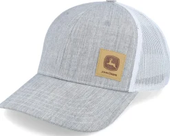Trucker-John Deere Twill/Mesh Sueded Logo Cap Heather Grey/White Trucker -