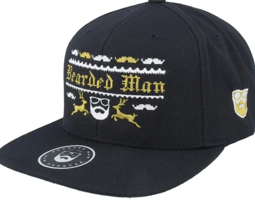 Clearance Ho-Ho-Hats Ugly Christmas Logo Black Snapback -
