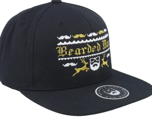 Clearance Ho-Ho-Hats Ugly Christmas Logo Black Snapback -