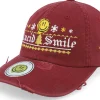 Dad Cap-Ho-Ho-Hats Ugly Christmas Logo Maroon Destroyed Dad Cap -