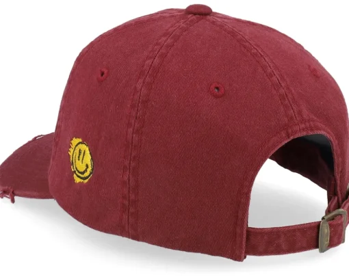 Dad Cap-Ho-Ho-Hats Ugly Christmas Logo Maroon Destroyed Dad Cap -