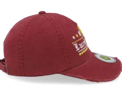 Dad Cap-Ho-Ho-Hats Ugly Christmas Logo Maroon Destroyed Dad Cap -