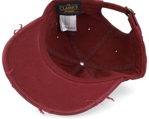 Dad Cap-Ho-Ho-Hats Ugly Christmas Logo Maroon Destroyed Dad Cap -