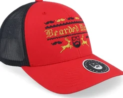 Trucker-Ho-Ho-Hats Ugly Christmas Logo Red/Black Trucker -