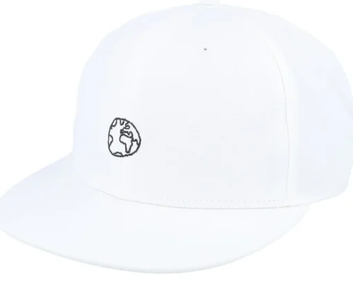 Snapback-Dedicated Unconstructed Cap Globe White Snapback -
