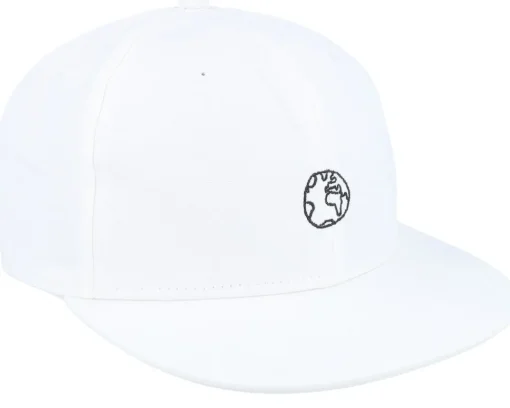 Snapback-Dedicated Unconstructed Cap Globe White Snapback -