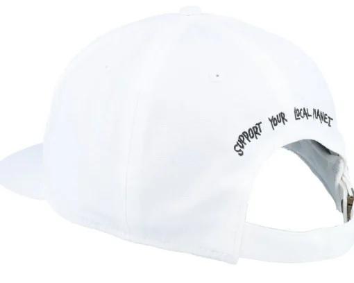Snapback-Dedicated Unconstructed Cap Globe White Snapback -