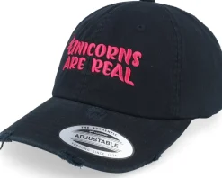 Sale Unicorns Are Real Black Destroyed Dad Cap -