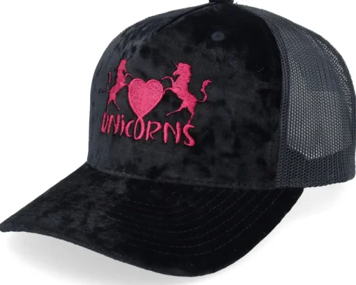 Trucker-Unicorns Heart Velvet Black/Black A-frame Trucker -