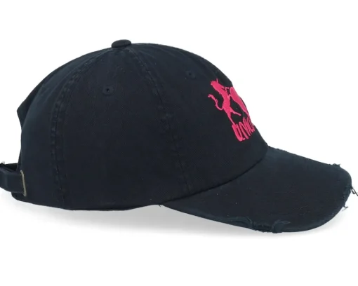 Fashion Unicorns Heart Black Destroyed Dad Cap -