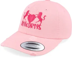 Outlet Unicorns Heart Pink Destroyed Dad Cap -