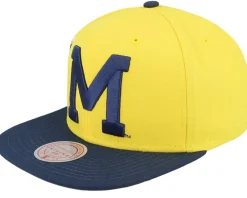 Snapback-Mitchell & Ness University Of Miami Jumbotron Ncaa /navy Snapback - Yellow