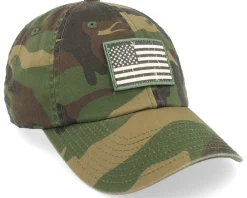 Dad Cap-American Needle USA Ballpark Patch Camoflage Dad Cap -