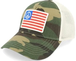 Trucker-American Needle Usa Peace Twill Valin Ptch Ivory/Camo Trucker -