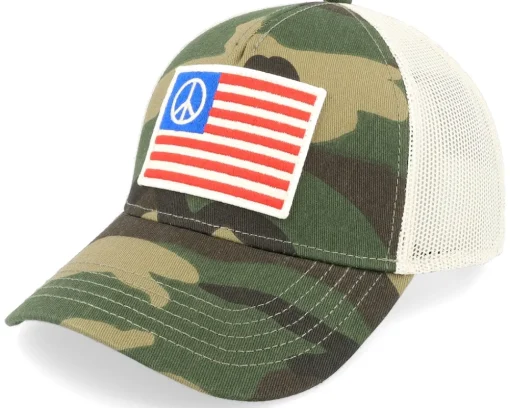 Trucker-American Needle Usa Peace Twill Valin Ptch Ivory/Camo Trucker -