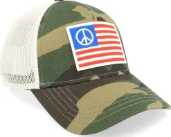 Trucker-American Needle Usa Peace Twill Valin Ptch Ivory/Camo Trucker -