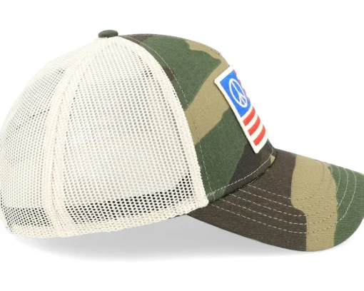 Trucker-American Needle Usa Peace Twill Valin Ptch Ivory/Camo Trucker -