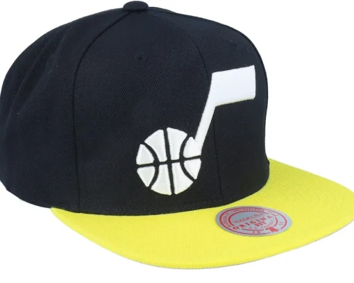 Snapback-Mitchell & Ness Utah Jazz Team 2 Tone 2.0 Black/Yellow Snapback -