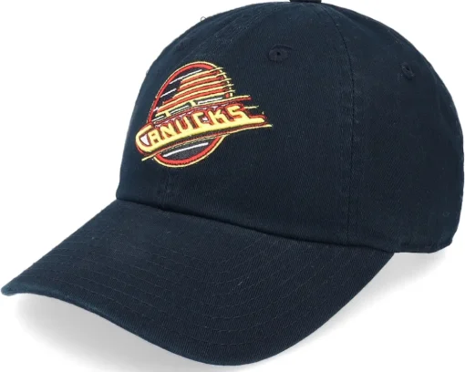 Sale American Needle Vancouver Canucks Blue Line Black Dad Cap -
