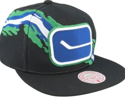 Snapback-Mitchell & Ness Vancouver Canucks Vintage Paintbrush Snapback - Black